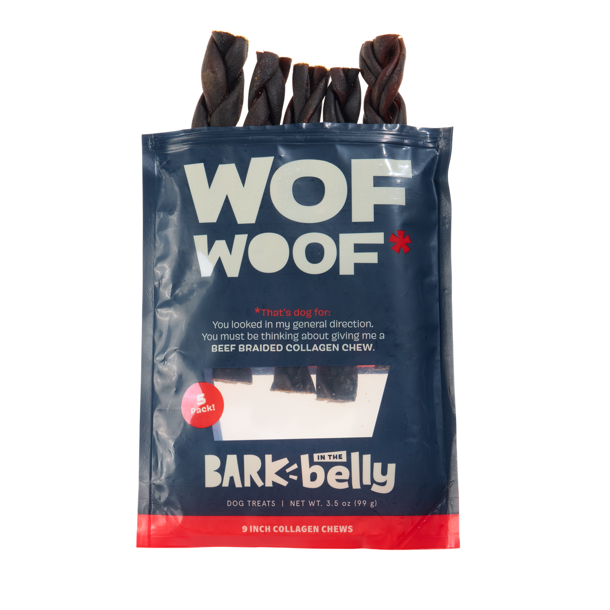 Beef Braided Collagen Dog Chews, 5 Ct